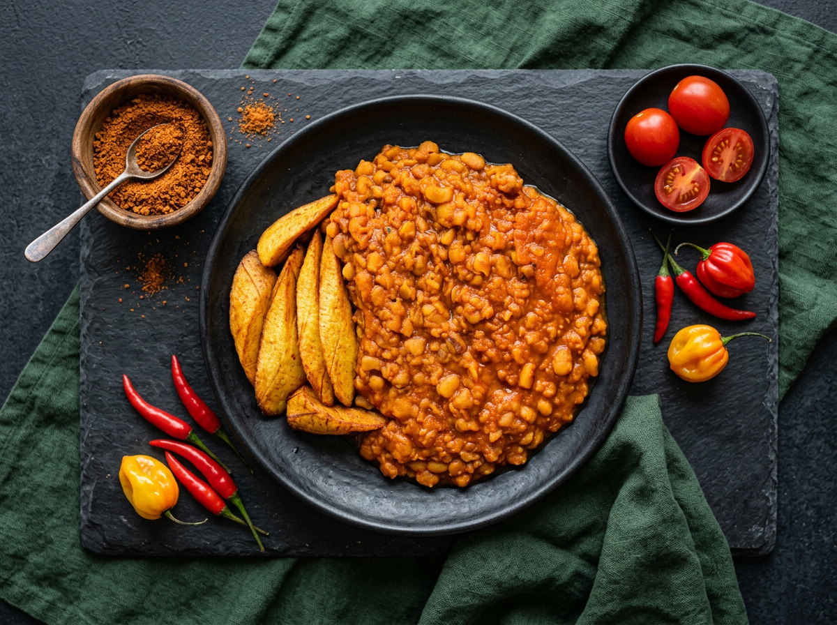 Nigerian Stewed Beans and Plantain (Ewa Riro)